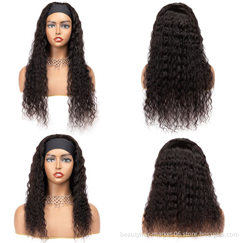 High Quality Wigs With Attached Headbands Braids Wig Human Hair Headband Wig